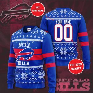 Personalized NFL Buffalo Bills Custom Name And Number Christmas Sweater