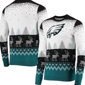 Philadelphia Eagles White Big Logo Knit Ugly Pullover Sweater