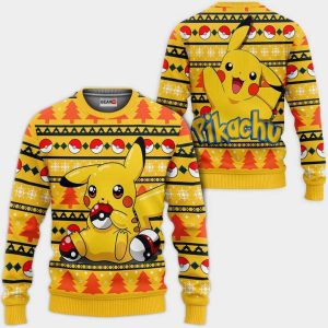 Pikachu Ugly Christmas Sweater Pullover Hoodie Custom Anime Xmas Gifts