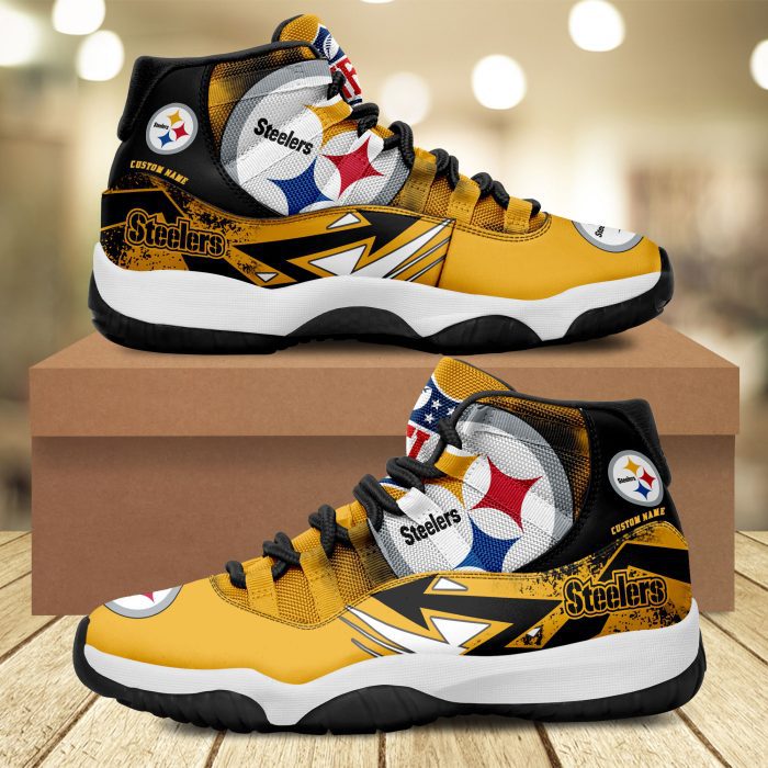 Pittsburgh Steelers Big Logo NFL Personalized JD11 Sneaker Basketball Shoes