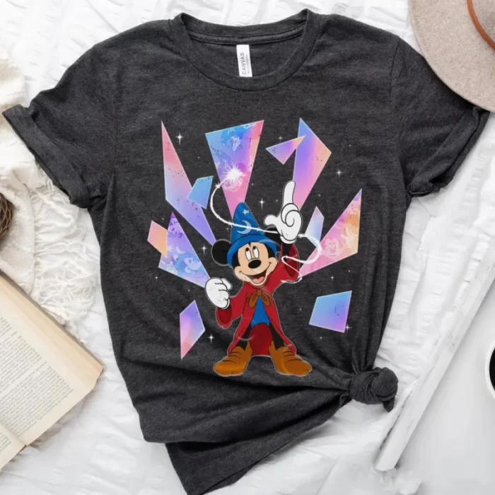 Sorcerer Mickey Disney Anniversary 100 Years Of Wonder Disneyland Trip Kid Tee - Unisex T-Shirt