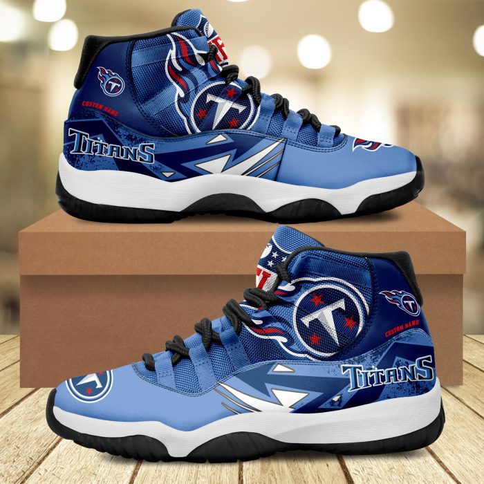 Tennessee Titans Big Logo NFL Personalized JD11 Sneaker Basketball Shoes