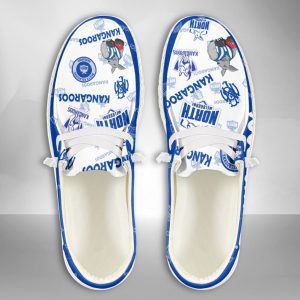 AFL North Melbourne Kangaroos Hey Dude Shoes Wally Lace Up Loafers Moccasin Slippers HDS2618