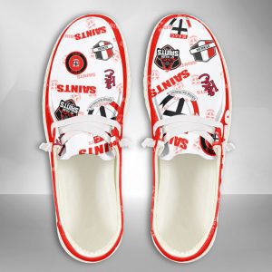 AFL St Kilda Saints Hey Dude Shoes Wally Lace Up Loafers Moccasin Slippers HDS2616