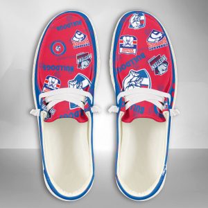 AFL Western Bulldogs Hey Dude Shoes Wally Lace Up Loafers Moccasin Slippers HDS1570