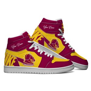 Brisbane Broncos Custom Name NRL AJ1 Nike Sneakers High Top Shoes Collection