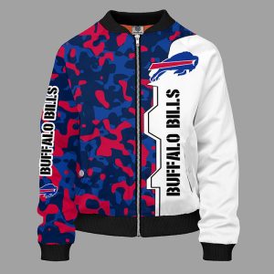 Buffalo Bills Camouflage Blue Red Bomber Jacket TBJ4835