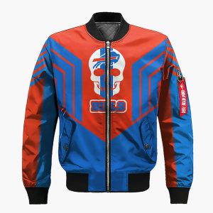 Buffalo Bills Skull Red Blue Bomber Jacket TBJ4832