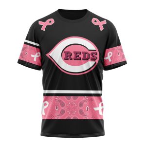 Cincinnati Reds Specialized Design In Classic Style With Paisley! In October We Wear Pink Breast Cancer Unisex T-Shirt
