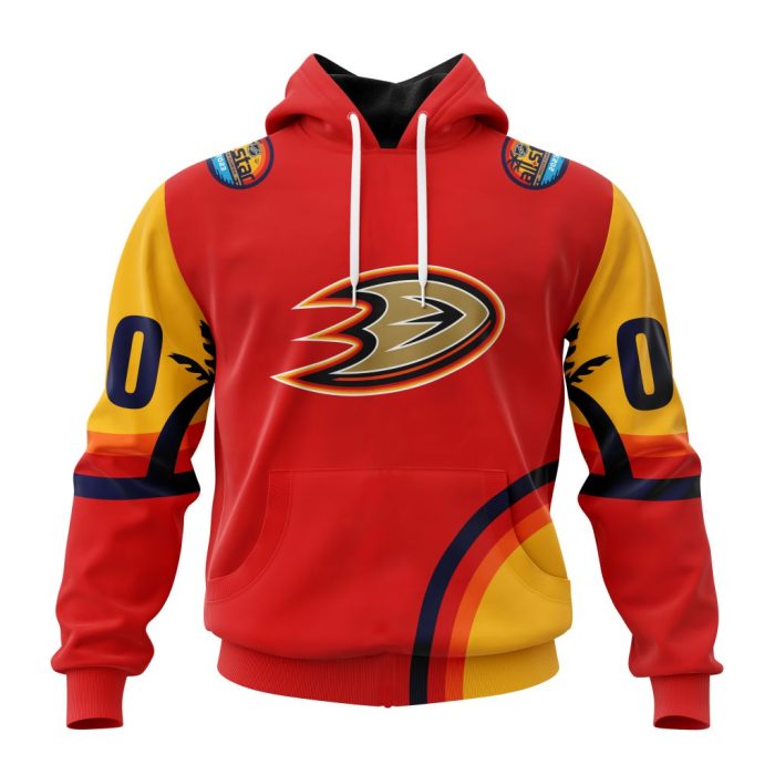 Custom NHL Anaheim Ducks Special All-Star Game Florida Sunset Unisex Pullover Hoodie