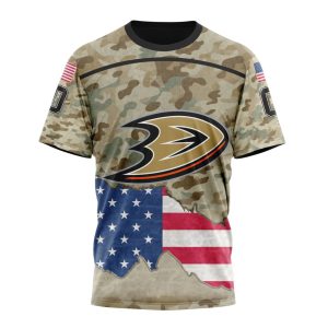 Custom NHL Anaheim Ducks Specialized Kits For United State With Camo Color Unisex Tshirt TS3713