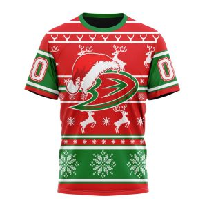 Custom NHL Anaheim Ducks Specialized Unisex Christmas Is Coming Santa Claus Unisex Tshirt TS3715