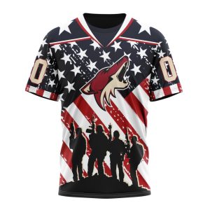 Custom NHL Arizona Coyotes Specialized Kits For Honor US's Military Unisex Tshirt TS3719