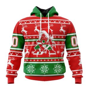 Custom NHL Arizona Coyotes Specialized Unisex Christmas Is Coming Santa Claus Unisex Pullover Hoodie