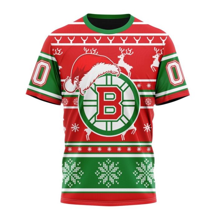 Custom NHL Boston Bruins Specialized Unisex Christmas Is Coming Santa Claus Unisex Tshirt TS3729