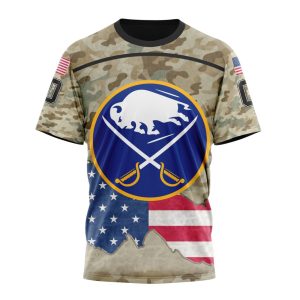 Custom NHL Buffalo Sabres Specialized Kits For United State With Camo Color Unisex Tshirt TS3734
