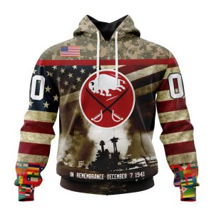 Custom NHL Buffalo Sabres Specialized Unisex Kits Remember Pearl Harbor Unisex Pullover Hoodie