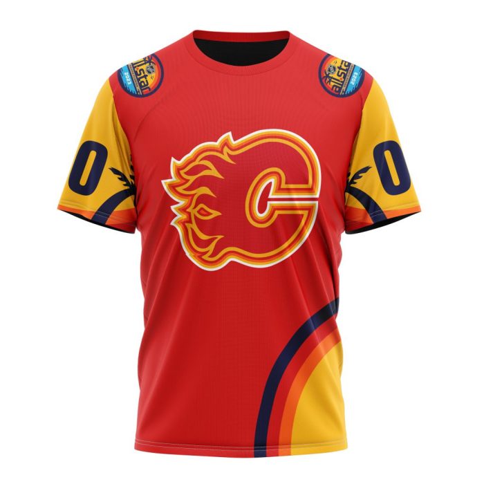 Custom NHL Calgary Flames Special All-Star Game Florida Sunset Unisex Tshirt TS3739