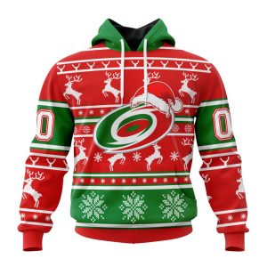 Custom NHL Carolina Hurricanes Specialized Unisex Christmas Is Coming Santa Claus Unisex Pullover Hoodie