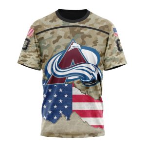 Custom NHL Colorado Avalanche Specialized Kits For United State With Camo Color Unisex Tshirt TS3760