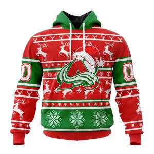 Custom NHL Colorado Avalanche Specialized Unisex Christmas Is Coming Santa Claus Unisex Pullover Hoodie