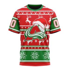 Custom NHL Colorado Avalanche Specialized Unisex Christmas Is Coming Santa Claus Unisex Tshirt TS3762