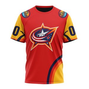 Custom NHL Columbus Blue Jackets Special All-Star Game Florida Sunset Unisex Tshirt TS3765