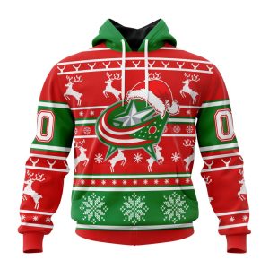 Custom NHL Columbus Blue Jackets Specialized Unisex Christmas Is Coming Santa Claus Unisex Pullover Hoodie
