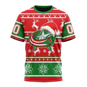 Custom NHL Columbus Blue Jackets Specialized Unisex Christmas Is Coming Santa Claus Unisex Tshirt TS3769