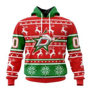 Custom NHL Dallas Stars Specialized Unisex Christmas Is Coming Santa Claus Unisex Pullover Hoodie