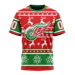 Custom NHL Detroit Red Wings Specialized Unisex Christmas Is Coming Santa Claus Unisex Tshirt TS3783