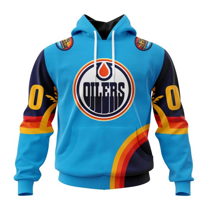 Custom NHL Edmonton Oilers Special All-Star Game Atlantic Ocean Unisex Pullover Hoodie