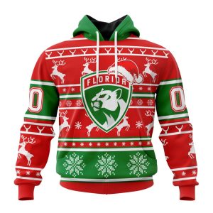 Custom NHL Florida Panthers Specialized Unisex Christmas Is Coming Santa Claus Unisex Pullover Hoodie