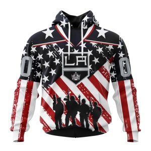 Custom NHL Los Angeles Kings Specialized Kits For Honor US's Military Unisex Pullover Hoodie