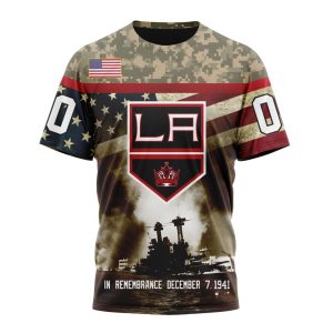 Custom NHL Los Angeles Kings Specialized Unisex Kits Remember Pearl Harbor Unisex Tshirt TS3803