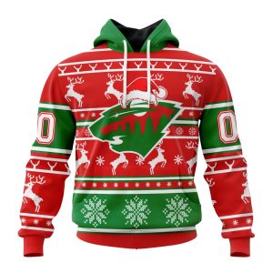 Custom NHL Minnesota Wild Specialized Unisex Christmas Is Coming Santa Claus Unisex Pullover Hoodie