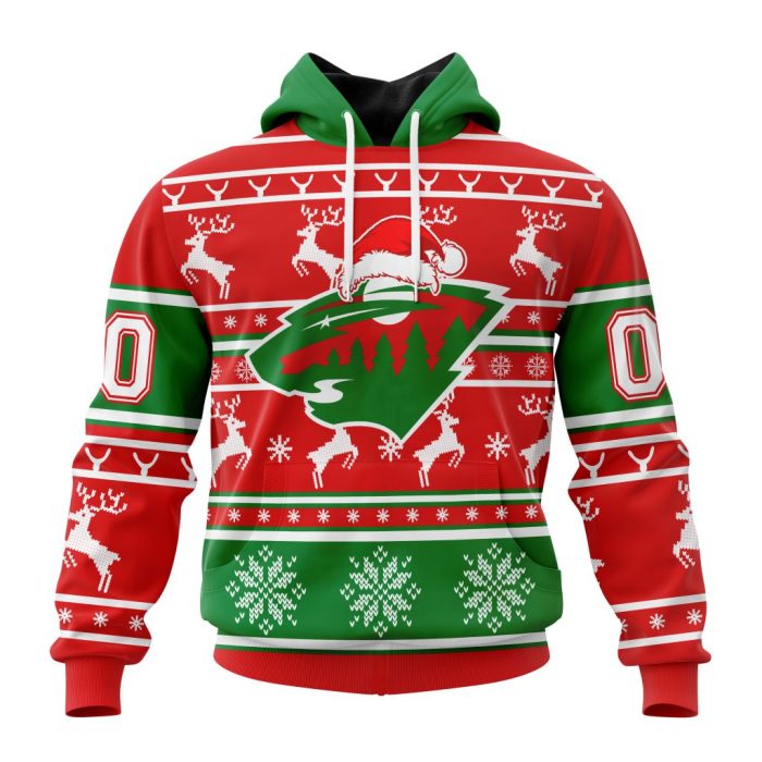 Custom NHL Minnesota Wild Specialized Unisex Christmas Is Coming Santa Claus Unisex Pullover Hoodie