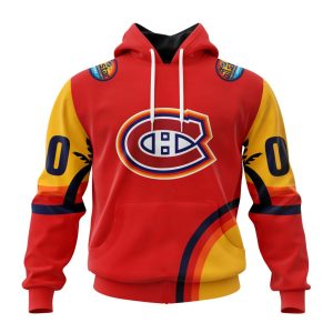 Custom NHL Montreal Canadiens Special All-Star Game Florida Sunset Unisex Pullover Hoodie