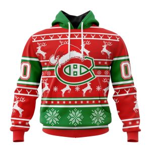 Custom NHL Montreal Canadiens Specialized Unisex Christmas Is Coming Santa Claus Unisex Pullover Hoodie