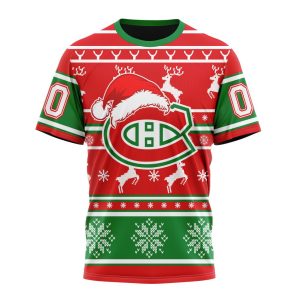Custom NHL Montreal Canadiens Specialized Unisex Christmas Is Coming Santa Claus Unisex Tshirt TS3815