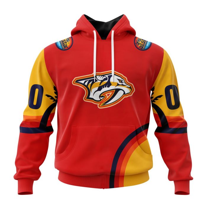 Custom NHL Nashville Predators Special All-Star Game Florida Sunset Unisex Pullover Hoodie