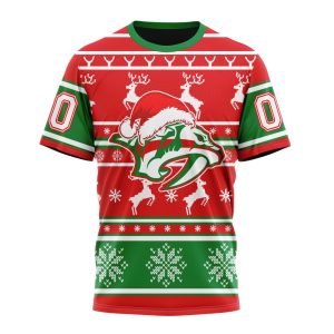 Custom NHL Nashville Predators Specialized Unisex Christmas Is Coming Santa Claus Unisex Tshirt TS3820