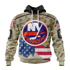Custom NHL New York Islanders Specialized Kits For United State With Camo Color Unisex Pullover Hoodie