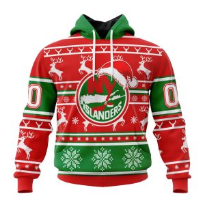 Custom NHL New York Islanders Specialized Unisex Christmas Is Coming Santa Claus Unisex Pullover Hoodie
