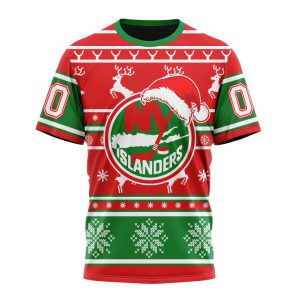Custom NHL New York Islanders Specialized Unisex Christmas Is Coming Santa Claus Unisex Tshirt TS3834