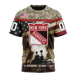 Custom NHL New York Rangers Specialized Unisex Kits Remember Pearl Harbor Unisex Tshirt TS3842