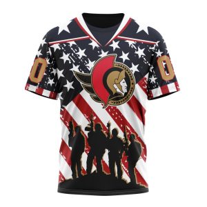 Custom NHL Ottawa Senators Specialized Kits For Honor US's Military Unisex Tshirt TS3845