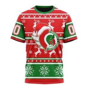Custom NHL Ottawa Senators Specialized Unisex Christmas Is Coming Santa Claus Unisex Tshirt TS3847