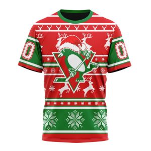 Custom NHL Pittsburgh Penguins Specialized Unisex Christmas Is Coming Santa Claus Unisex Tshirt TS3860