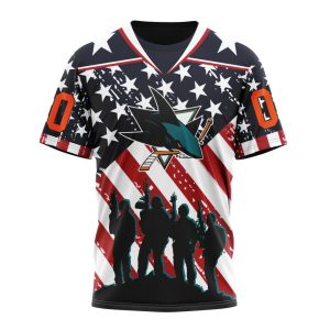 Custom NHL San Jose Sharks Specialized Kits For Honor US's Military Unisex Tshirt TS3864